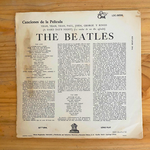Lp Disco Vinilo The Beatles - A Hard Day's Night Odeon (Usado)