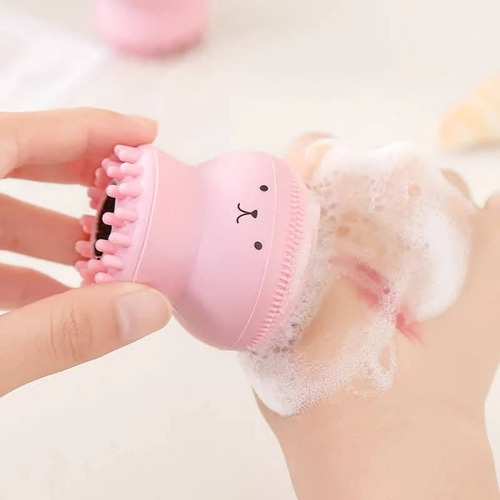 Imagen 4 de 9 de Cepillo Exfoliante Facial Silicona Jabón Gratis Colores