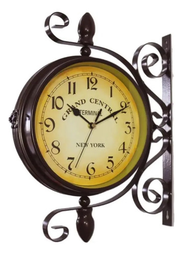 Reloj De Pared Grand Central De Metal Con Doble Cara Para Es