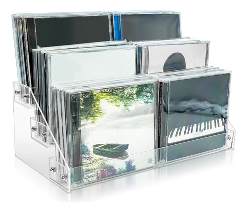 Soporte De Cd De Acrílico Transparente De 3 Niveles, En Casc