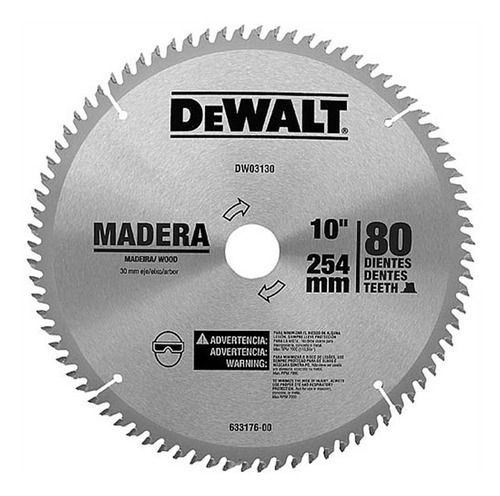 Disco de Serra para Madeira 10" 254mm 80 Dentes DWA03130 DeWALT