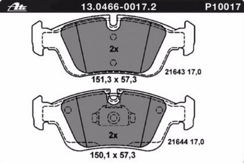 Ate balatas delantero para bmw 3 z1