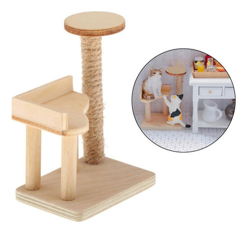 Gtx 1:12 Casa De Muñecas Gato Árbol Rascador Post Miniaturas