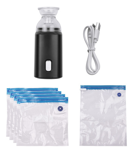 Cable Usb Eléctrico De 5 Bolsas De Vacío Negro Con Bomba De