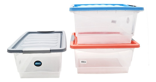 Organizador 10 Lts Caja Plastica 24 X 30 X 18 Cm Con Traba Color Surtidos