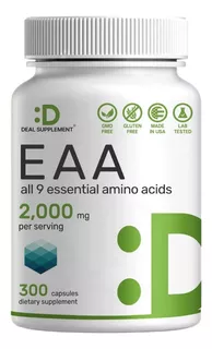 Eaa 2000mg Proteína Completa + Salud Muscular 300 Americano Sabor Sin Sabor