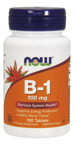 Vitamina B1 100 Mg 100 Tabletas Now