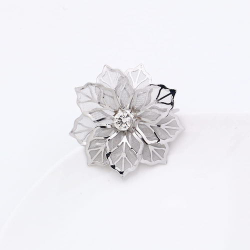 Set De Servilleteros Con Forma De Flor, Dorado Y Plateado, D
