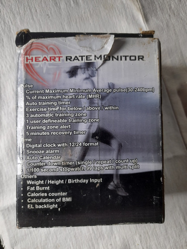 Heart Rate Monitor Ate-r Reloj Deportivo Negro Negro Verde Claro (Usado)