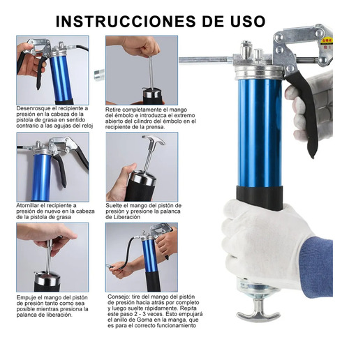 Inyector De Grasa Type Pistol Manual 7000 Psi 400 Cc