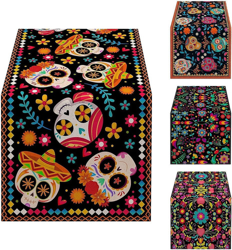 4pcs Mantel De Calavera De Tela De Calavera De AzĂșcar Floral
