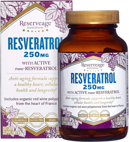 Resveratrol 250mg 60cap - Unidad a $4832