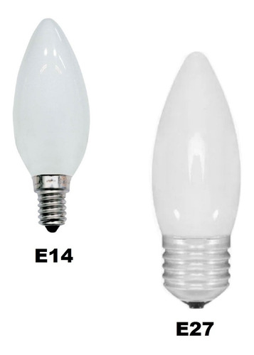 Lampada Incandescente Vela Leitosa 40w 220v E27 Ou E14 