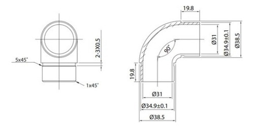 Conector Codo U Para Tubo De 2 Pulgadas