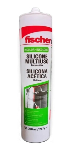 Sellador Silicona Acética Fischer Incolora- Cartucho 260 Ml