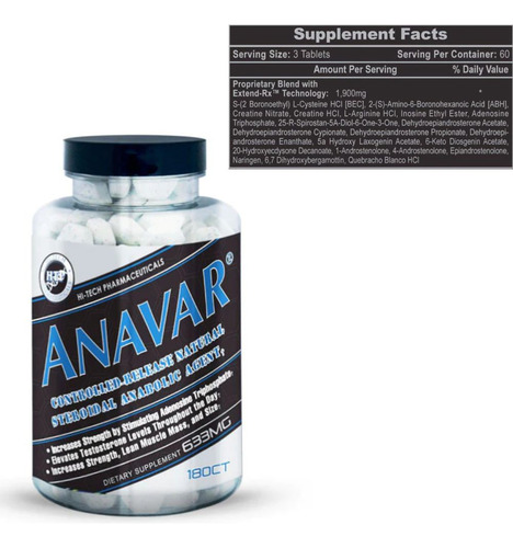 Hi-tech Pharmaceuticals Anavar 180 Tabs. Usa! Natural!