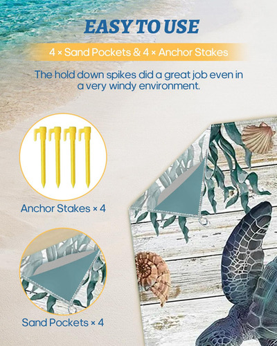 Manta De Playa Impermeable Para Picnic 2x2 Metros
