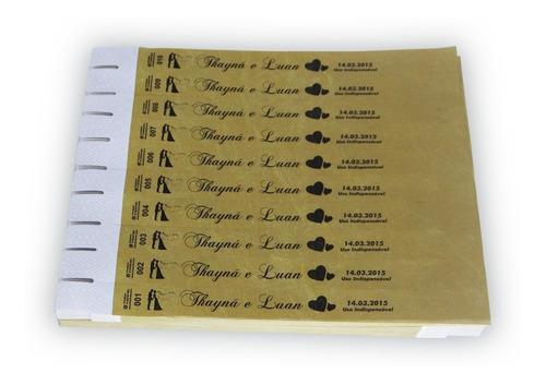 Imagem 5 de 10 de Pulseira Identificação Personalizada Festa Tyvek Kit 1000un