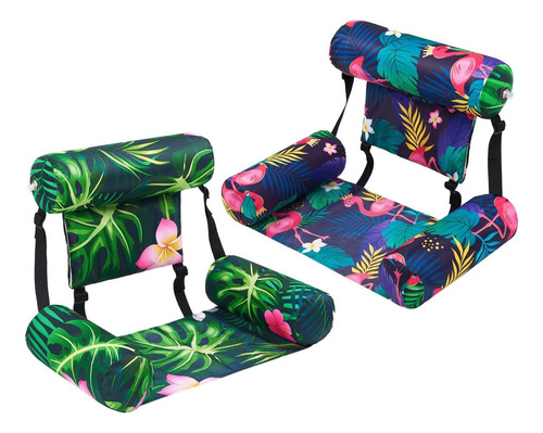 2 Pcs Inflable Piscina Silla Flotador For Adultos Ajustable