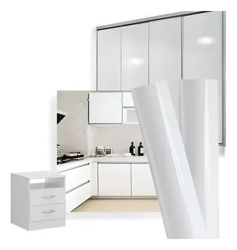 Adesivo Vinil Envelopamento Móveis Branco 4m X 50cm