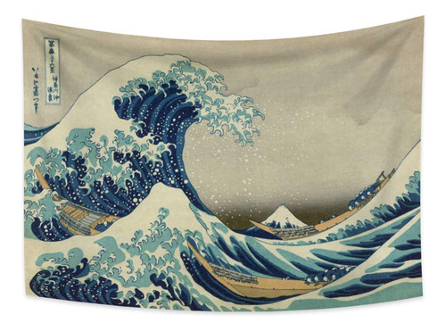 Tapiz Ondulado 59.1 X 39.4 Ola Oceano Gran Kanagawa