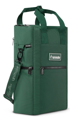 Una Matera Neo Un Mate Bandolera Bolso P/ Tablet Reforzada Color Verde Diseño De La Tela Lisa