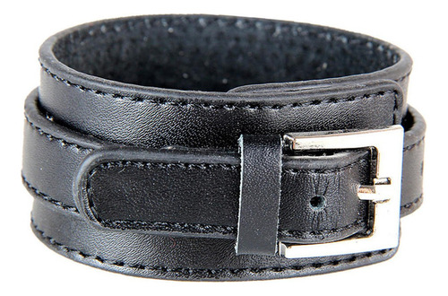 Regalo Hombres Punk Wide Hollow Pulsera De Cuero De Pu