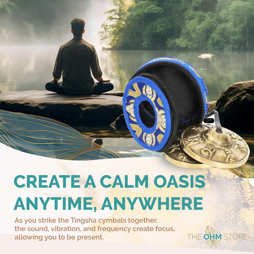 Ohm Store Sinos De Mantra Tibetano Tingsha Com Caixa Azul...