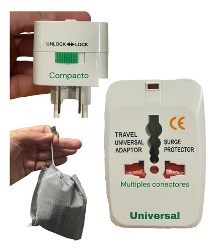 Adaptador Universal 110-220v, 6 Conexiones - Fácil Uso