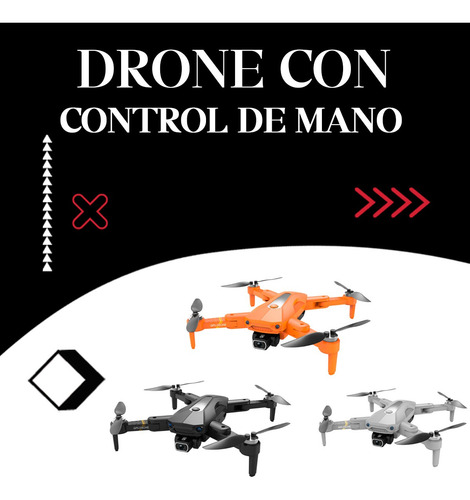 Drone Camara K80 Pro Control Remoto Pantalla 4k Gps Luces Naranja