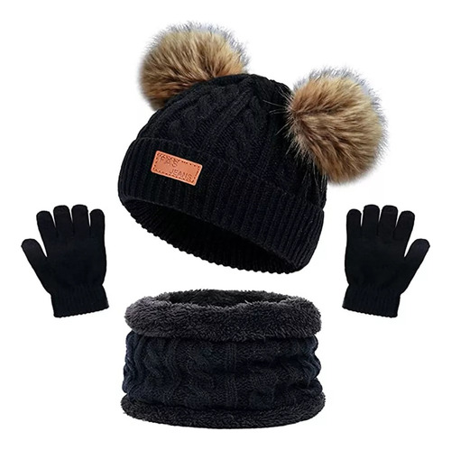 -conjunto Gorro Invierno Para Niños, Bufanda Y Guantes Q