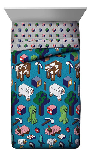 Minecraft Genda Iso Animales Twin Comforter Super Soft ...