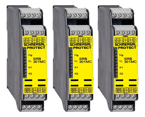Kit Com 03 Relés De Segurança Srb 301 Mc - 24v Schmersal