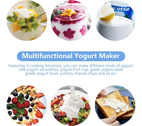 Maquina Para Hacer Yogur Griego Bar, Colador Y Temporizador