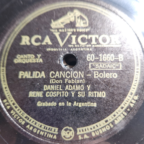 Pasta Daniel Adamo Rene Cospito Y Su Ritmo Rca Victor C608