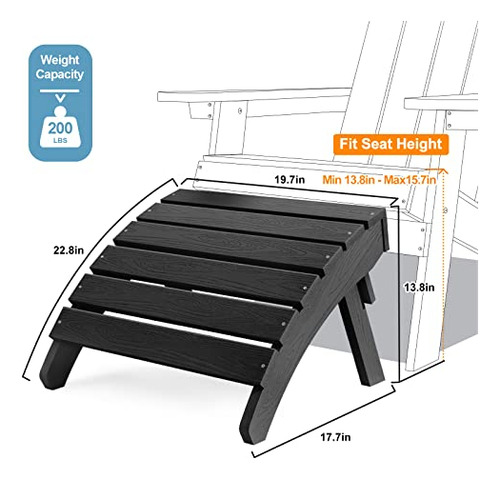 Mximu Plegable Adirondack Ottoman, Taburete Plástico Adirond