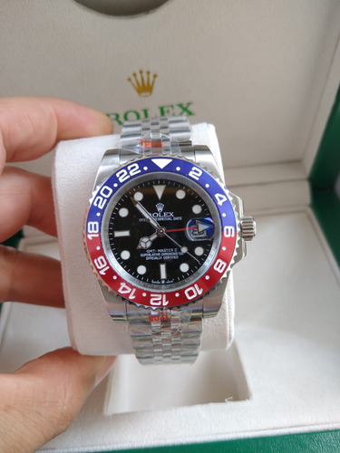 Reloj Rolex Gmt Master 2 Pepsi (japonés) Plateado Rojo/azul Negro (Usado)