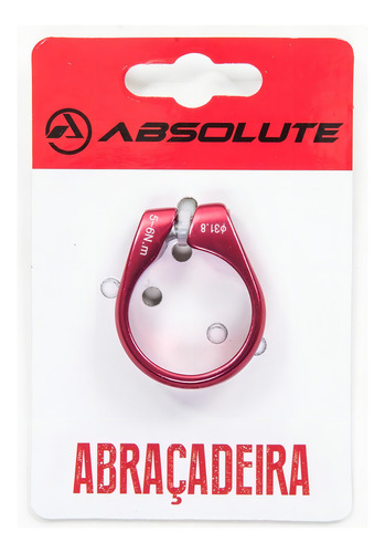 Abraçadeira Canote Selim Absolute Alumínio 35mm - Vermelho