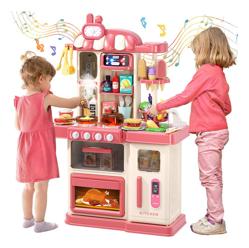 Set De Cocina Infantil 47 Piezas Con Sonido Y Luz Color