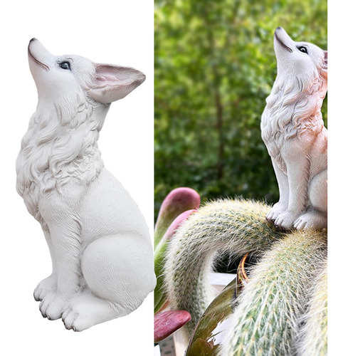 Figura De De Resina, Figura De Animal, Mirando Hacia Arriba