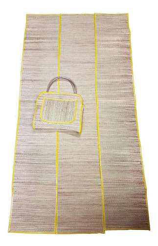 Bolsa Com Esteira De Praia De Palha Natural - Amarela