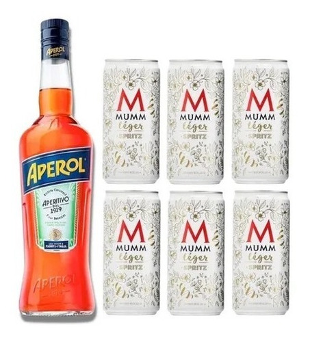 Combo Aperol 750ml + 6 Mumm Leger Spritz 269ml Ayres Cuyanos