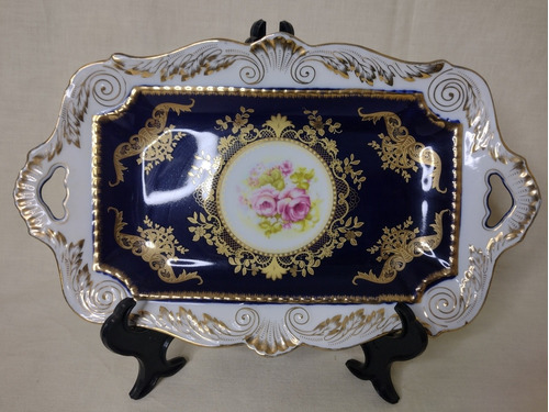 Antique, Hermosa Bandeja Rectangular, Fina Porcelana.