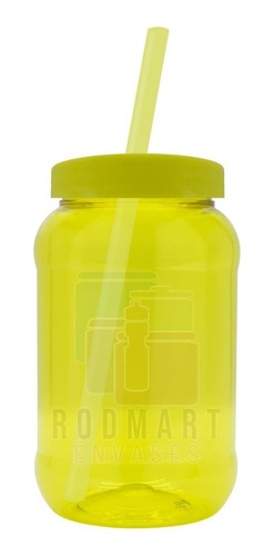 Imagen 3 de 10 de Mason Jar,dulcero,500ml Pigmentado, Popote 50 Pza Lisas