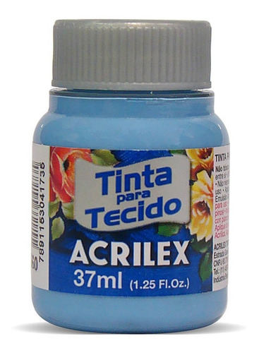 Pintura Para Tela Mate Acrilex 37ml Azul Cobalto- Mosca