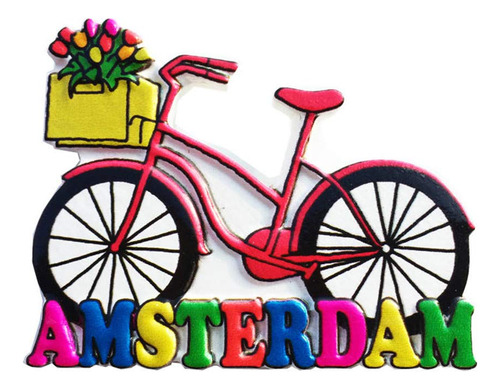 Time Traveler Go Amsterdam Holanda Bicicleta Refrigerador 3d