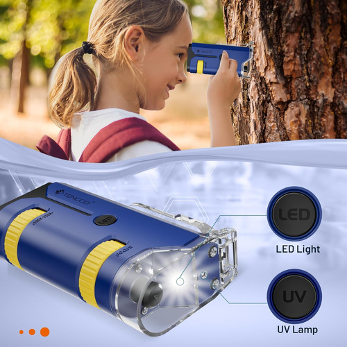 Mini Microscopio De Bolsillo 100x-250x Para Niños Y Adultos,