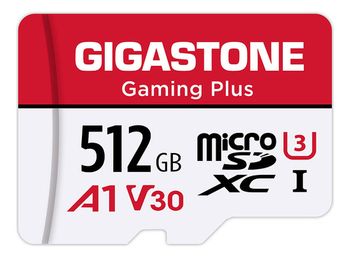 Gigastone] Tarjeta Micro Sd De 512 Gb, Gaming Plus, Tarjeta De Memoria Microsdxc Para Nintendo Switch, Steam Deck, Grabación De Video 4k, Uhs-i A1 U3 V30 C10, Hasta 100 Mb/s, Con Adaptador