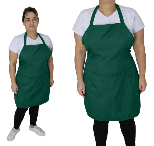 Avental Azul Marinho Grosso Oxford Chef De Cozinha Garçom Cor Verde-escuro Desenho Do Tecido Liso