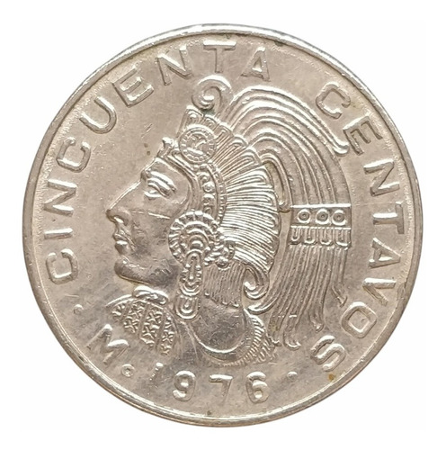 Moneda De 50 Centavos 1976 Ms-67 3 Puntos En El Penacho.